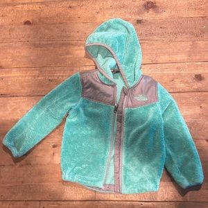 Teal north face coat, 2T